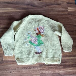 Vintage Holly Hobby Handknit Cardigan Sweater